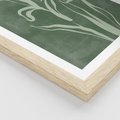 Plakat w ramie 30x40 - Zielony Oddech - zielona abstrakcja, zgaszona zieleń - rama drewno