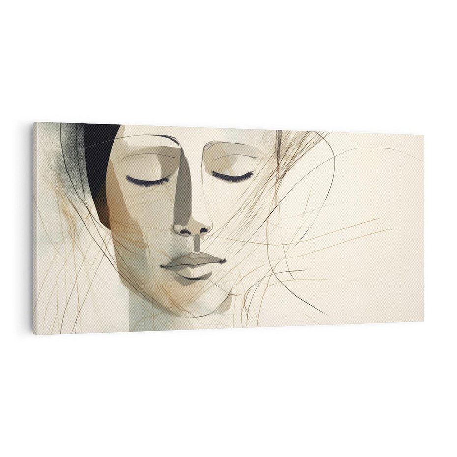 Obraz na płótnie 100x50 - Tylko Zamknij Oczy - twarz kobiety, zamknięte oczy