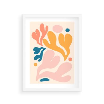 Plakat w ramie 30x40 - Granice Inspiracji - abstrakcyjne dziwne formy, nowoczesny plakat - rama biała