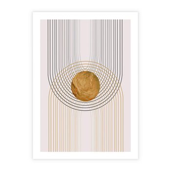 Plakat bez ramy 30x40 - Złota Geometria - styl modern, złoto