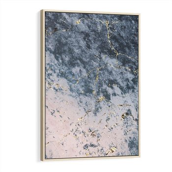 Obraz w ramie 80x120 - Elegancja i Wyrafinowanie - marmur, złoto - rama drewno