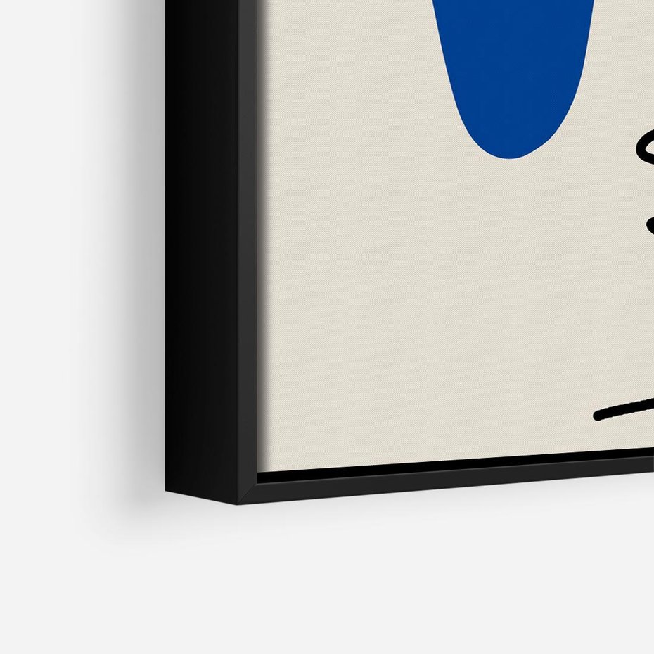 Obraz w ramie 50x50 - Rozbijające Symfonie Form - abstrakcyjny obraz, przypomina twarz - rama czarna