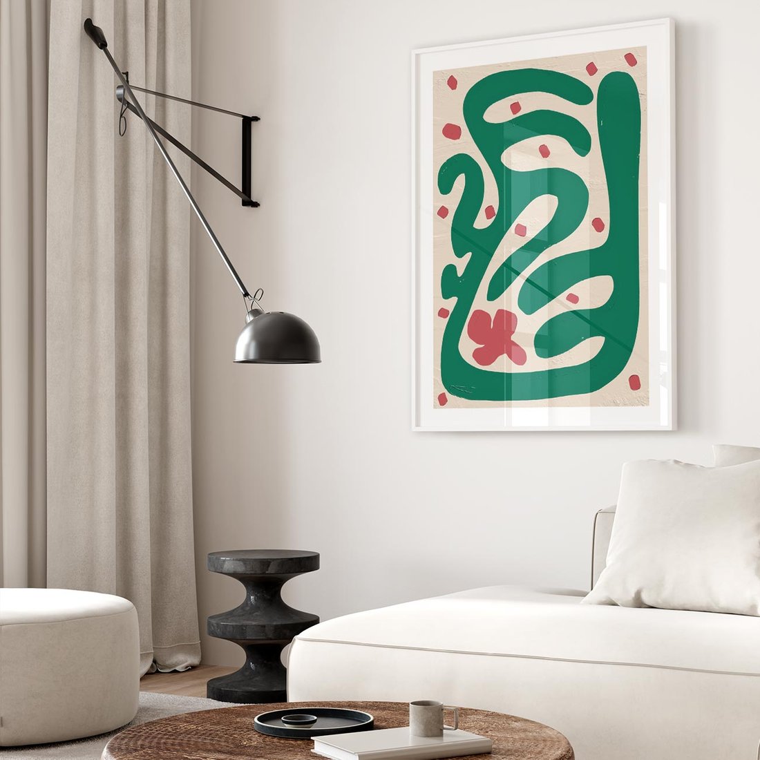 Plakat w ramie 30x40 - Boho Widoki - abstrakcyjny obraz, plakat - rama biała