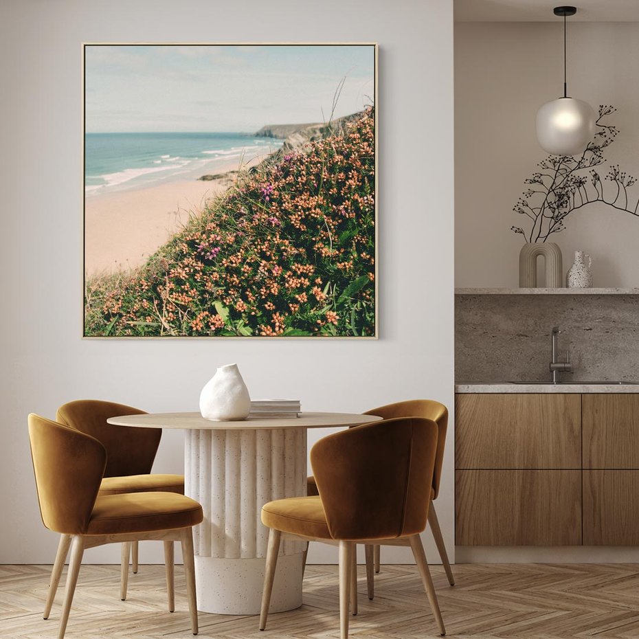 Obraz w ramie 50x50 - Perspektywa Klifu - fotografia, ocean - rama drewno