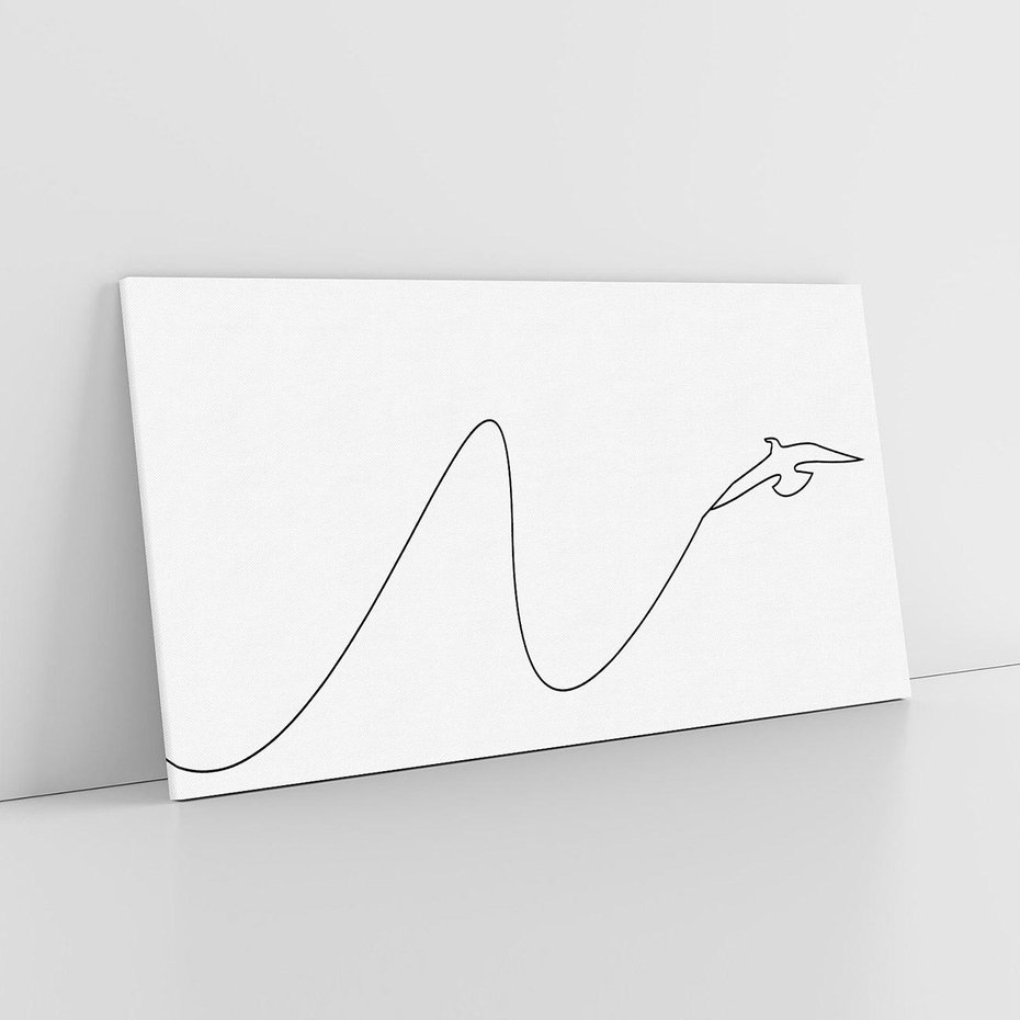 Obraz na płótnie 140x70 - Ptasia Linia - ptak, jaskółka