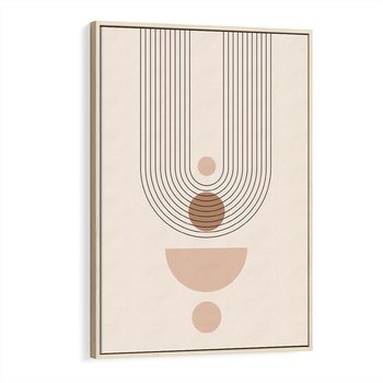 Obraz w ramie 80x120 - Strukturalne Kształty Postępu - boho plakat, minimalizm - rama drewno