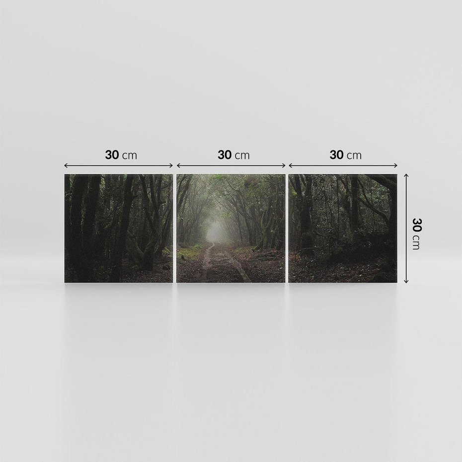 Obraz na płótnie 90x30 - Urok Drogi - las, droga