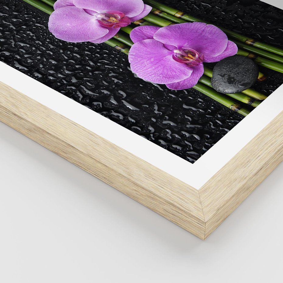 Plakat w ramie 30x40 - Japońskie Spa w Otoczeniu Storczyków - storczyk, spa - rama drewno
