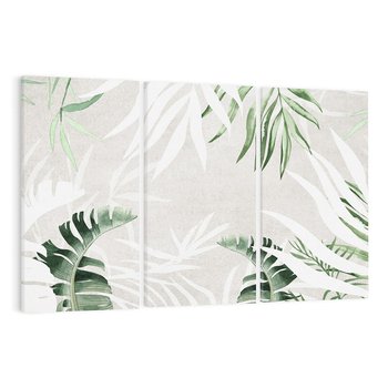Obraz na płótnie 120x80 - Zielony Raj - monstera, palmy