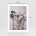 Plakat bez ramy 30x40 - Błękitno-Biała Harmonia - suszone kwiaty, błekitne