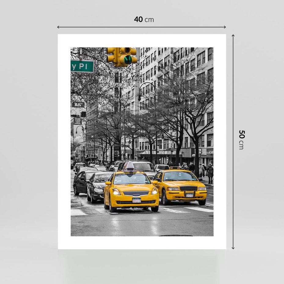Plakat bez ramy 40x50 - Taksówki w Nowym Jorku - taksówki, Nowy Jork