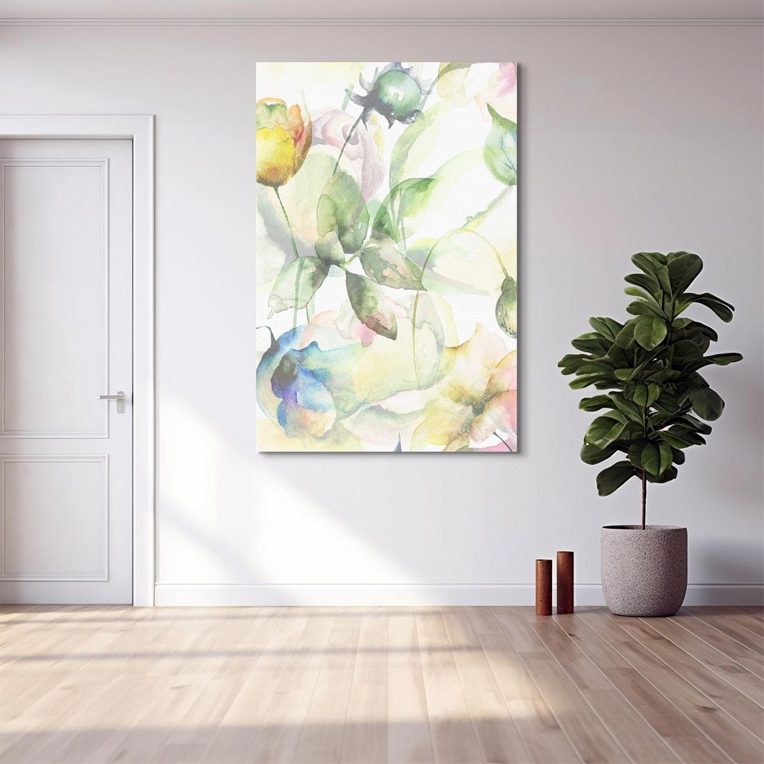 Obraz na płótnie 80x120 - Delikatne Kolory - akwarelowe, kwiaty
