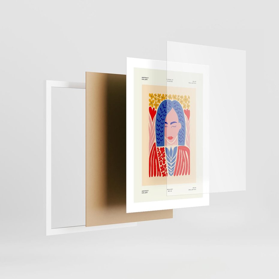 Plakat w ramie 30x40 - Impulsy Czasu - kobieca sztuka, abstrakcja - rama biała