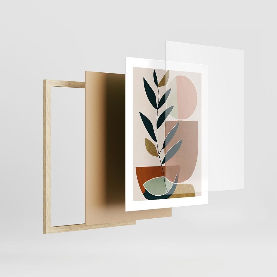 Plakat w ramie 30x40 - Boho Taniec Stylu - boho obraz, abstrakcja - rama drewno