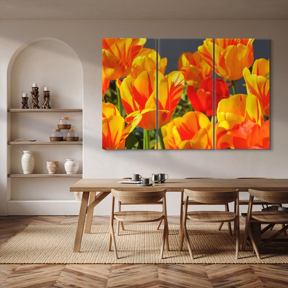 Obraz na płótnie 120x80 - Kwiatowa Harmonia - kwiaty, kwiat