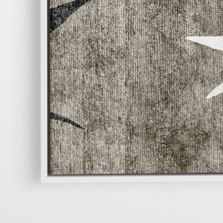 Obraz w ramie 80x120 - Oddechy ciszy i ruchu - rzut liści palmy, monstery - rama biała