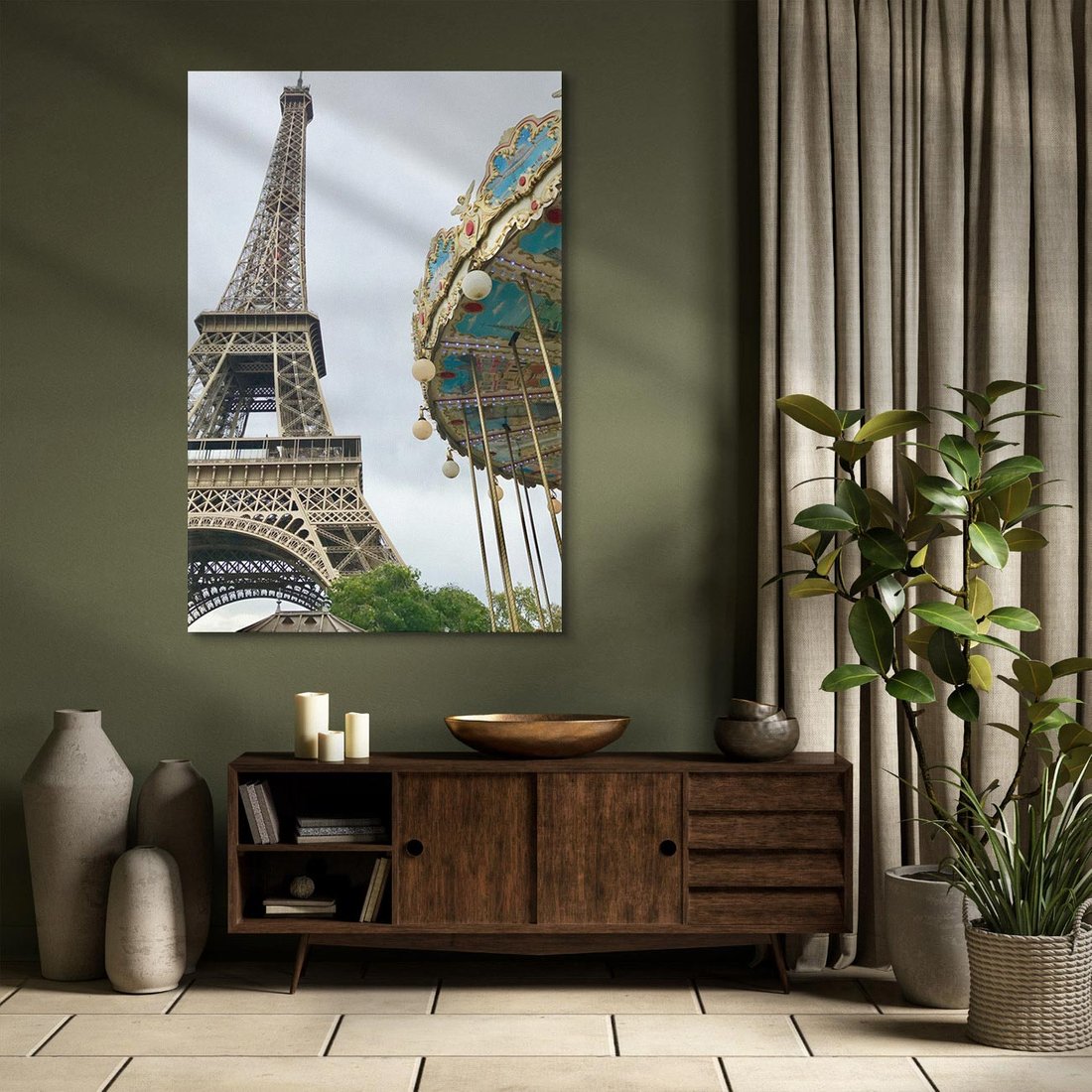 Obraz na płótnie 50x70 - Delikatność kolorów - wieża, Eiffla