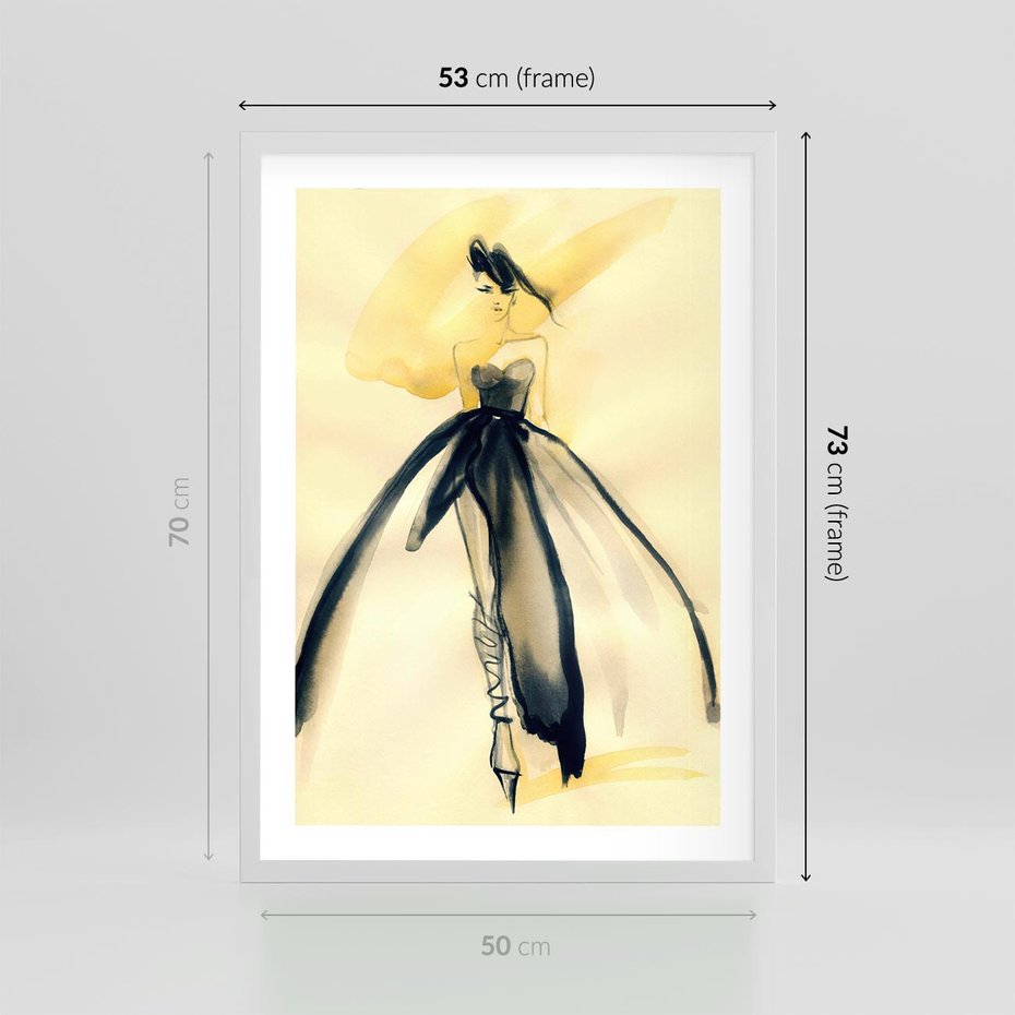 Plakat w ramie 50x70 - Ekspresja Wyrazu - abstrakcja, kobieta - rama biała