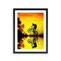 Plakat w ramie 30x40 - Rower przy zachodzie słońca - rower, zachód - rama czarna