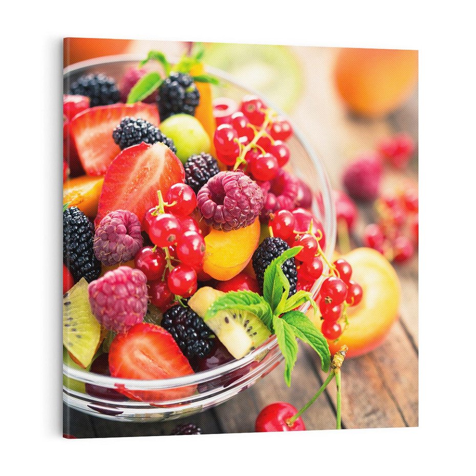 Obraz na płótnie 70x70 - Smakowite Porywy - owoce, jedzenie