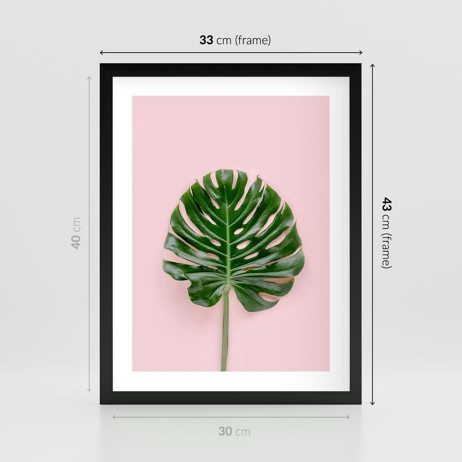 Plakat w ramie 30x40 - Egzotyczna Roślinność - liście, monstera - rama czarna