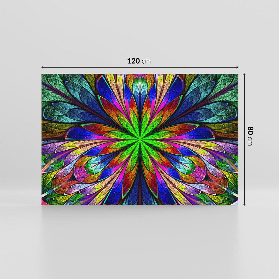 Obraz na płótnie 120x80 - Witrażowa magia na płótnie - witraż, sztuka