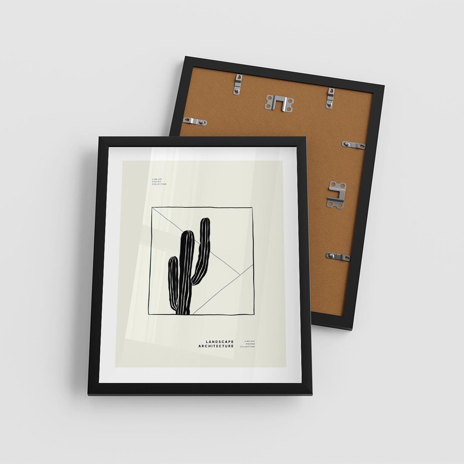 Plakat w ramie 40x50 - Zaklęta roślinna ekspresja - nowoczesna sztuka, minimalistyczny styl - rama czarna