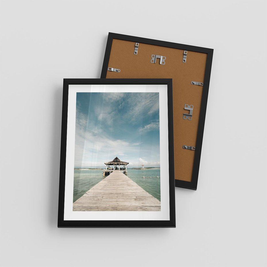 Plakat w ramie 30x40 - Magia Morza i Piękno Plaży - Hawaje, morze - rama czarna