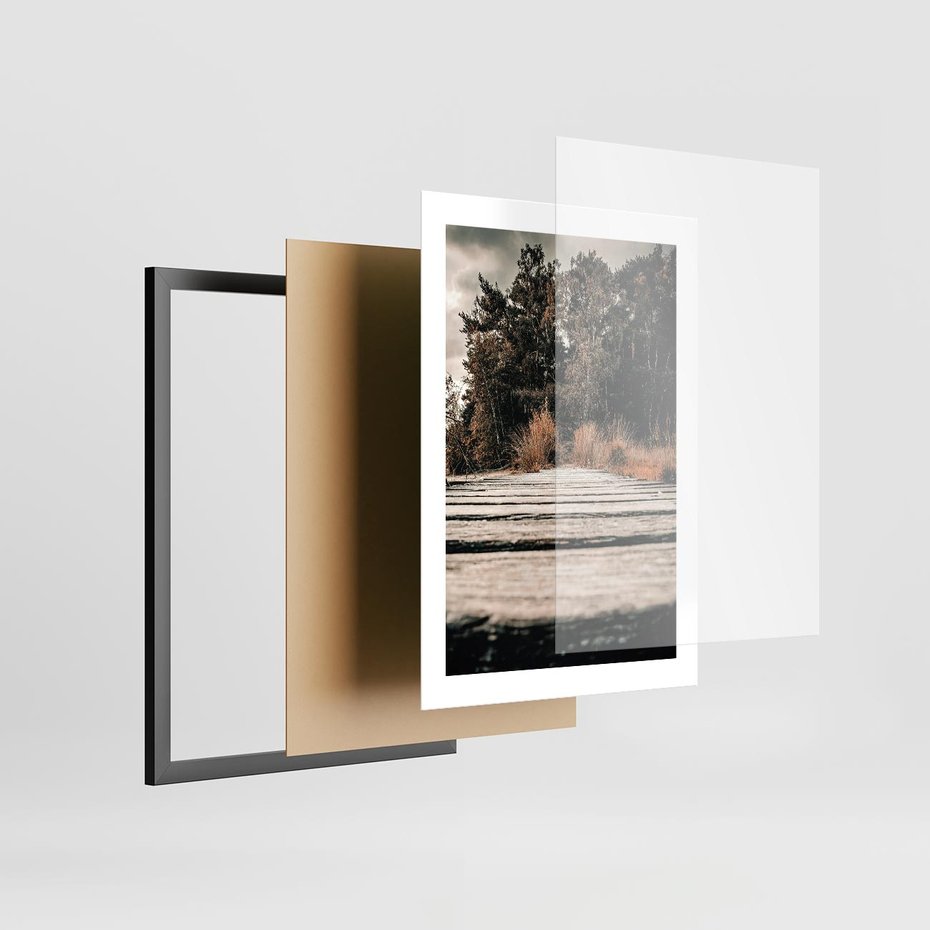 Plakat w ramie 30x40 - Fotografia w Ciepłych Barwach - odcienie brązu, fotografia - rama czarna