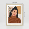 Plakat w ramie 30x40 - Kobiece Wibracje - nowoczesny plakat, styl retro - rama drewno