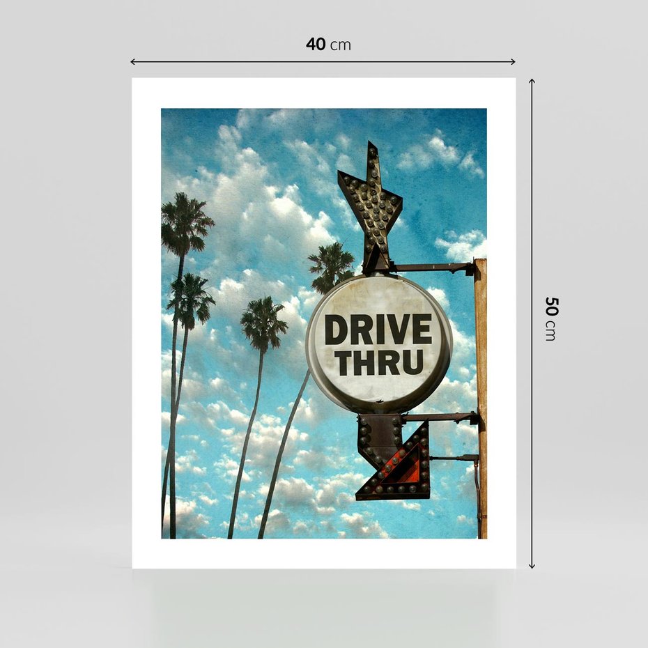 Plakat bez ramy 40x50 - Znaki Palm: Relaksująca Oaza - znak, palmy