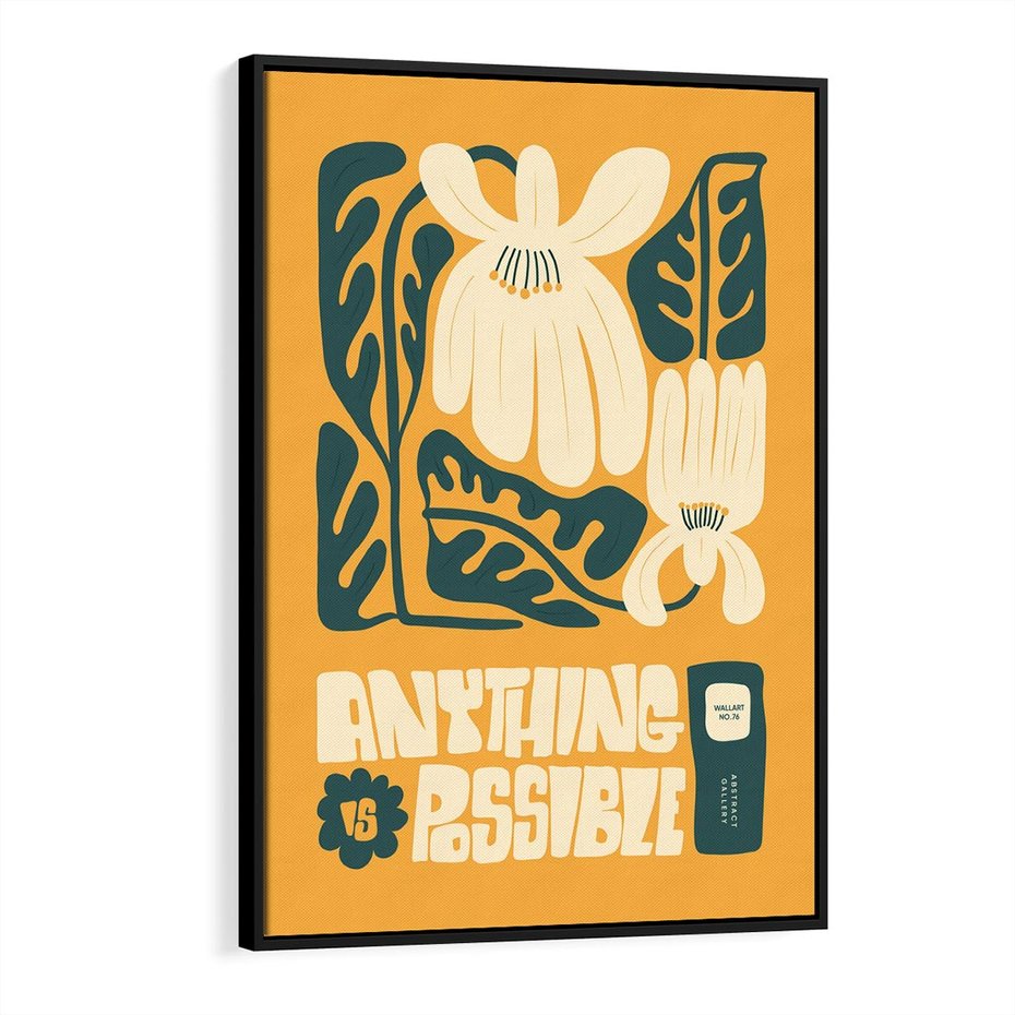 Obraz w ramie 70x100 - Impulsy Harmonii - kwiaty, nowoczesny plakat - rama czarna