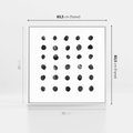 Obraz w ramie 80x80 - Boho Sztuka Wolości - minimalistyczny plakat, czarne kropki na białymtle - rama biała