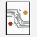 Obraz w ramie 70x100 - Kontury Harmonii - nieregularne linie, koła - rama czarna