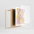 Plakat w ramie 30x40 - Migocące Wibracje - abstrakcyjne kwiaty, pastelowe kolory - rama drewno