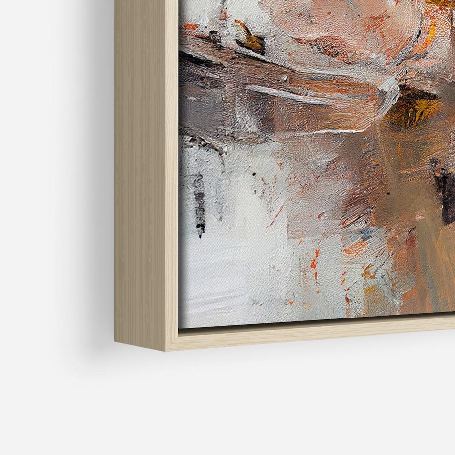 Obraz w ramie 70x50 - Taniec księżycowego pyłu - abstrakcja, tekstury farb - rama drewno