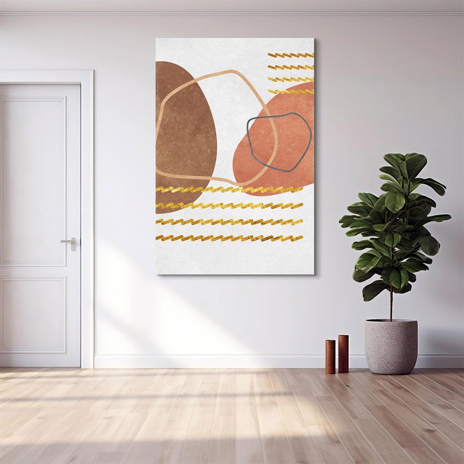 Obraz na płótnie 80x120 - Odbicie światła serca - abstrakcyjne rozlane plamy, boho styl