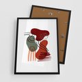 Plakat w ramie 50x70 - Boho Przenikanie - abstrakcyjna sztuka, boho kształty - rama czarna