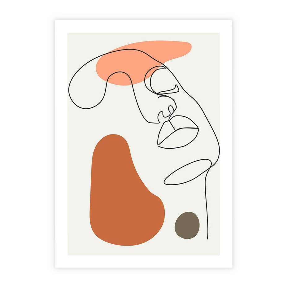 Plakat bez ramy 30x40 - Twarz w Geometrycznym Stylu - nowoczesny obraz, grafika