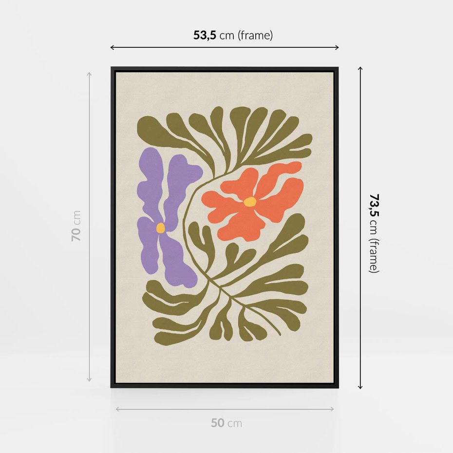 Obraz w ramie 50x70 - Bezgraniczne Impresje - kwiaty, abstrakcja - rama czarna