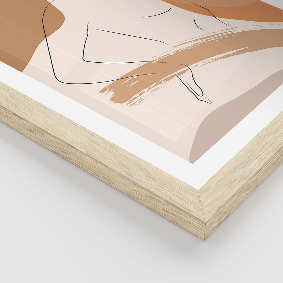 Plakat w ramie 50x70 - Sztuka Prostoty - kobieta, szkic - rama drewno