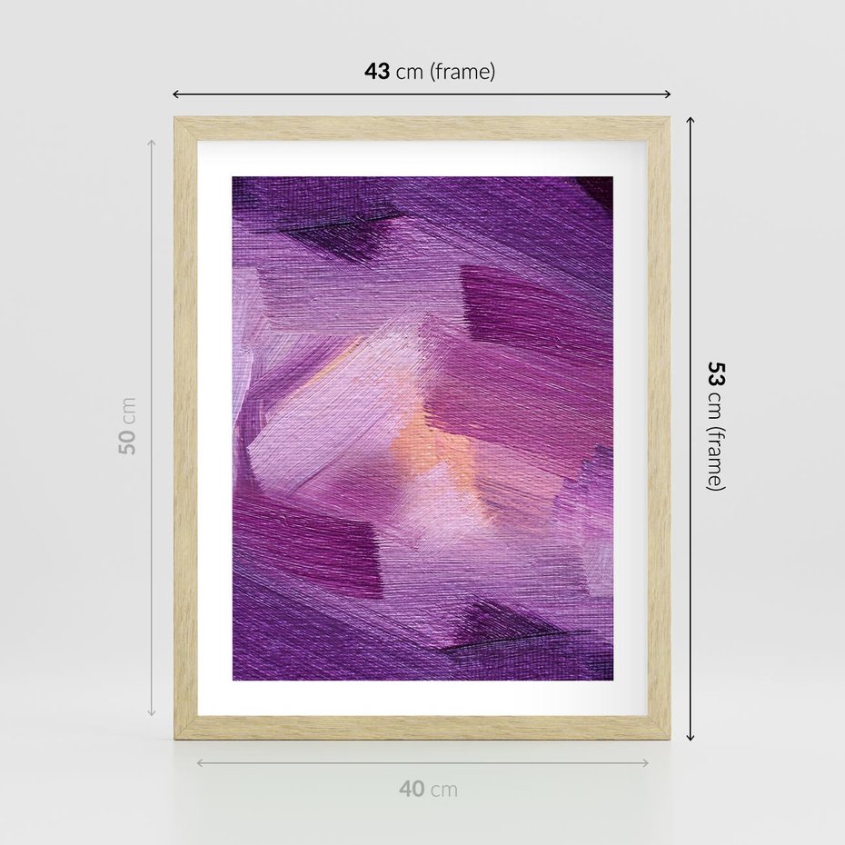 Plakat w ramie 40x50 - Abstrakcyjna gra kolorów - abstrakcja, akwarela - rama drewno