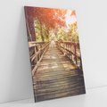 Obraz na płótnie 80x120 - Optyczne wrażenie na drewnianym moście - most, drewniany
