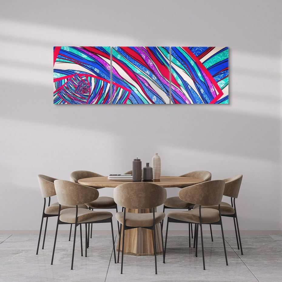 Obraz na płótnie 150x50 - Abstrakcyjna Gra Świateł i Cieni - abstrakcja