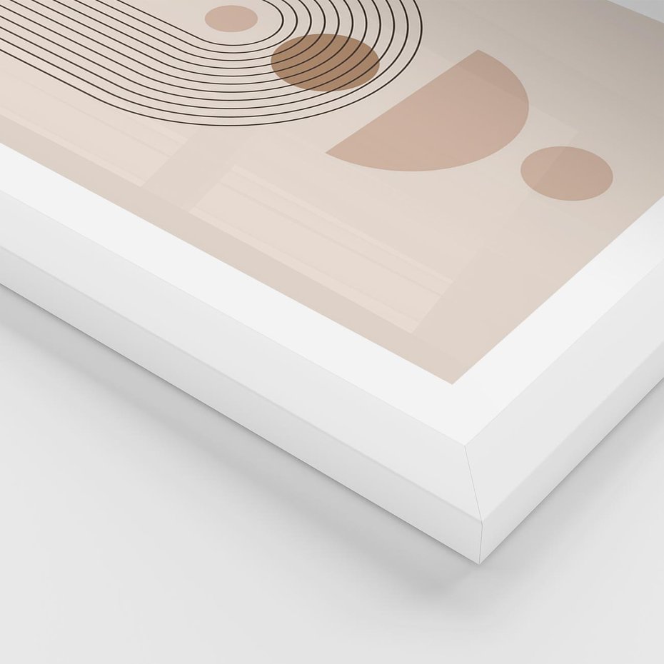 Plakat w ramie 40x50 - Strukturalne Kształty Postępu - boho plakat, minimalizm - rama biała