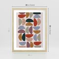 Plakat w ramie 40x50 - Kolorowe Echo Boho - abstrakcyjny obraz, geometryczna kompozycja - rama drewno