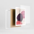 Plakat w ramie 30x40 - Migotliwe Widzenia - abstrakcyjne akwarelowe plamy, nieregularne linie - rama biała