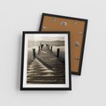 Plakat w ramie 40x50 - Pomost nad jeziorem - pomost, jezioro - rama czarna