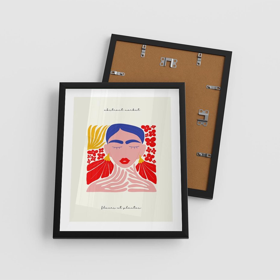 Plakat w ramie 40x50 - Bezgraniczne Rytmy - kobieta, sztuka abstrakcyjna - rama czarna