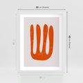 Plakat w ramie 30x40 - Eksploracja Nowego Światła - abstrakcyjna pomarańczowa forma, minimalizm - rama biała